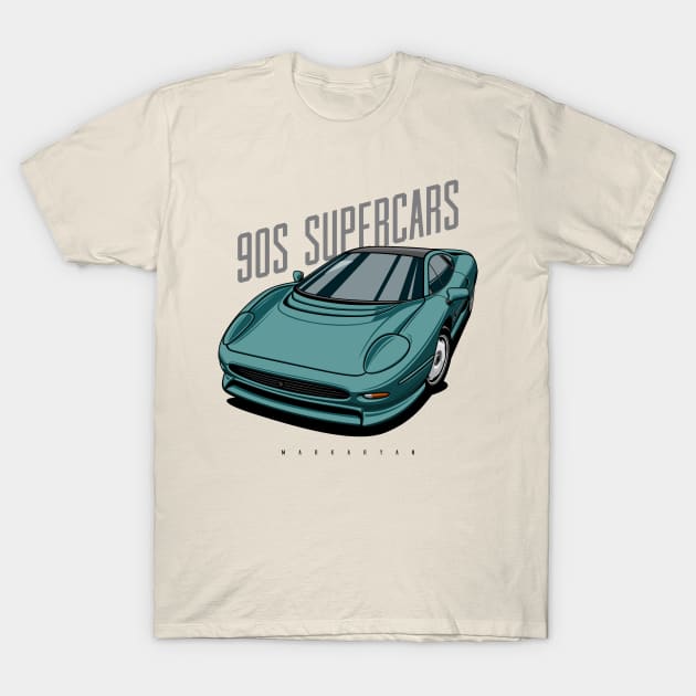 90s supercars - xj220 T-Shirt by Markaryan